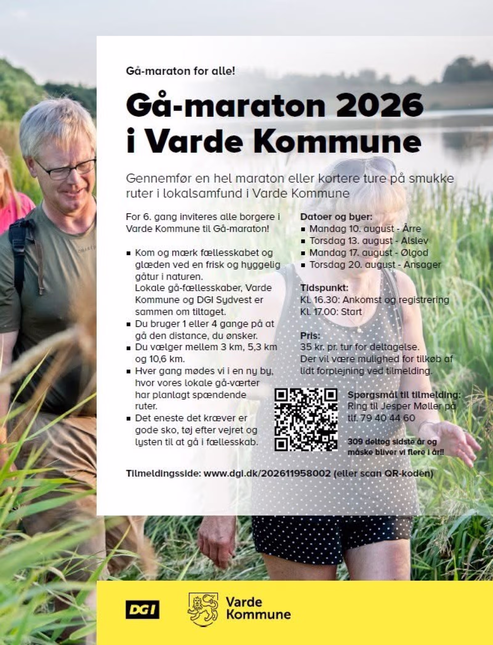 Gå-maraton 2026 i Varde Kommune inviterer til fælles vandreture med ruter i landskabet og mulighed for at gå hele eller dele af maratonen.