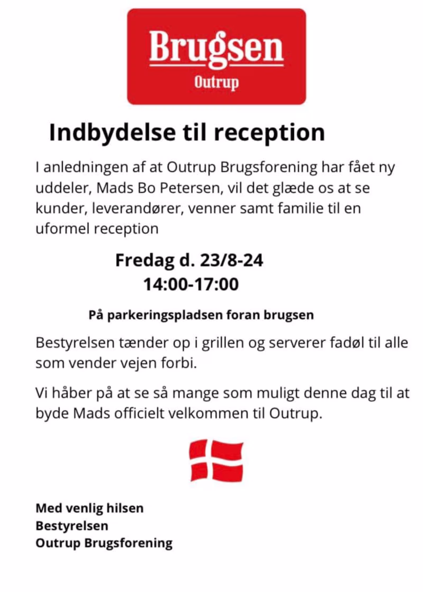Ny uddeler fejres med reception