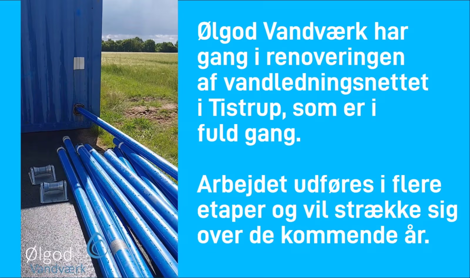 Indslag -  Renoveringen af vandledningsnettet i Tistrup, er i fuld gang.