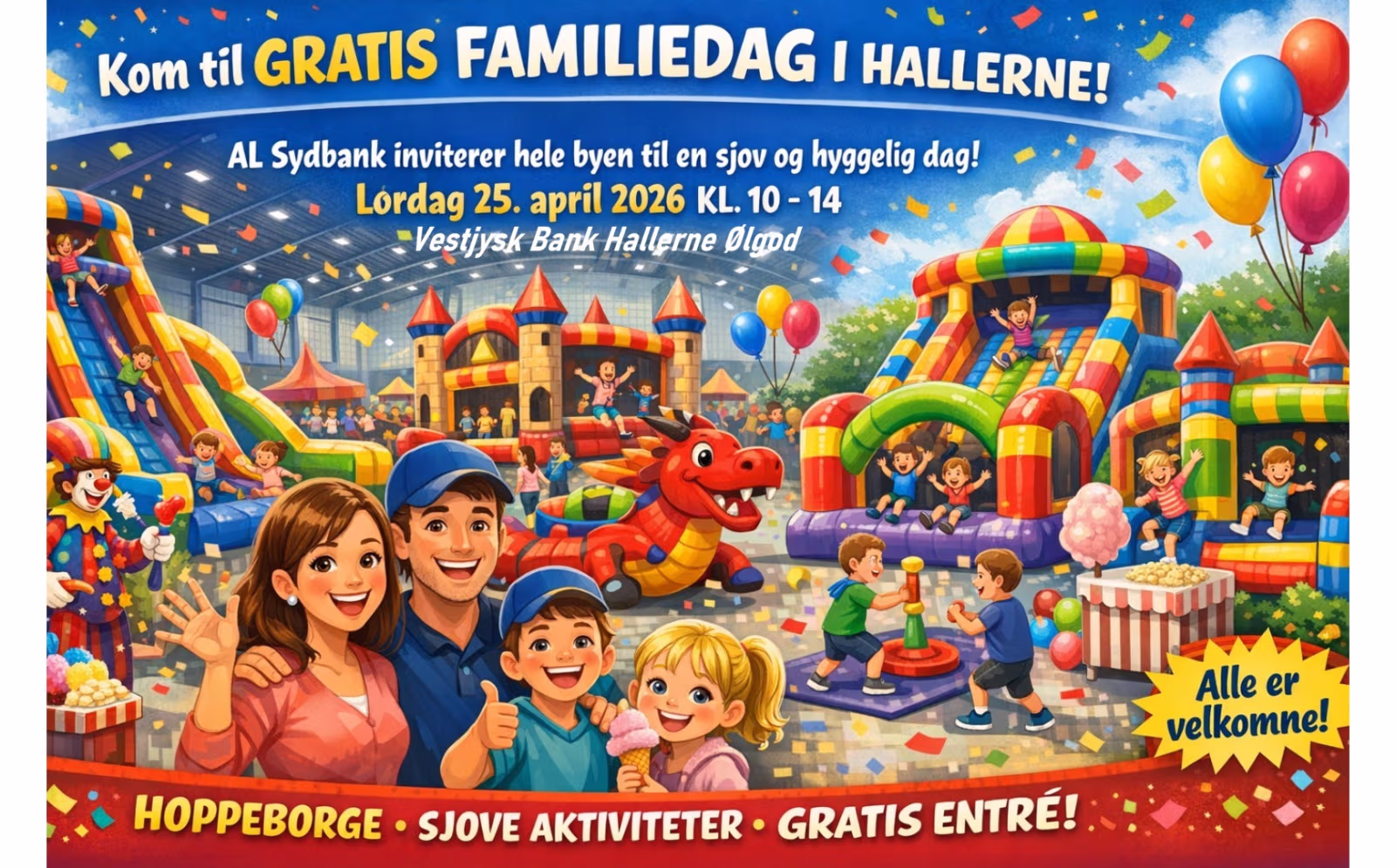 Kom til gratis familiedag i Hallerne