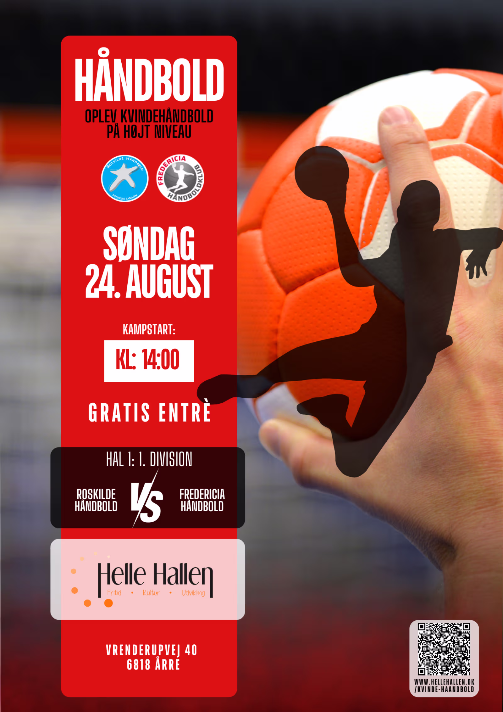 GRATIS: 1. divisions håndbold kamp d. 24/8-25