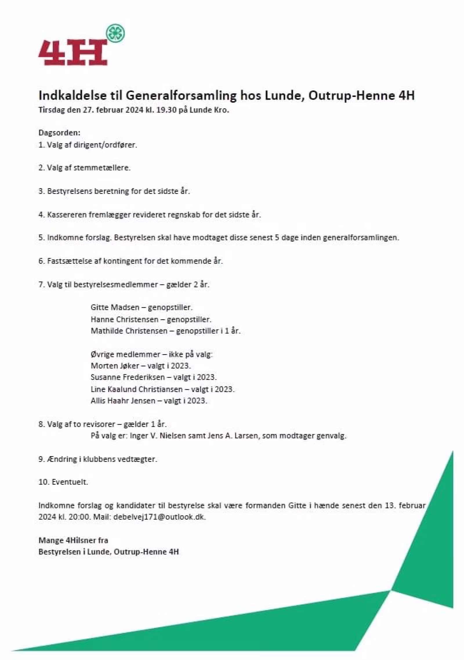 Generalforsamling 4 H