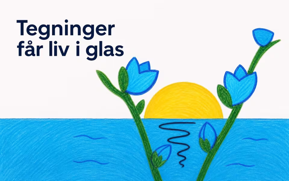 Tegninger får liv i glas