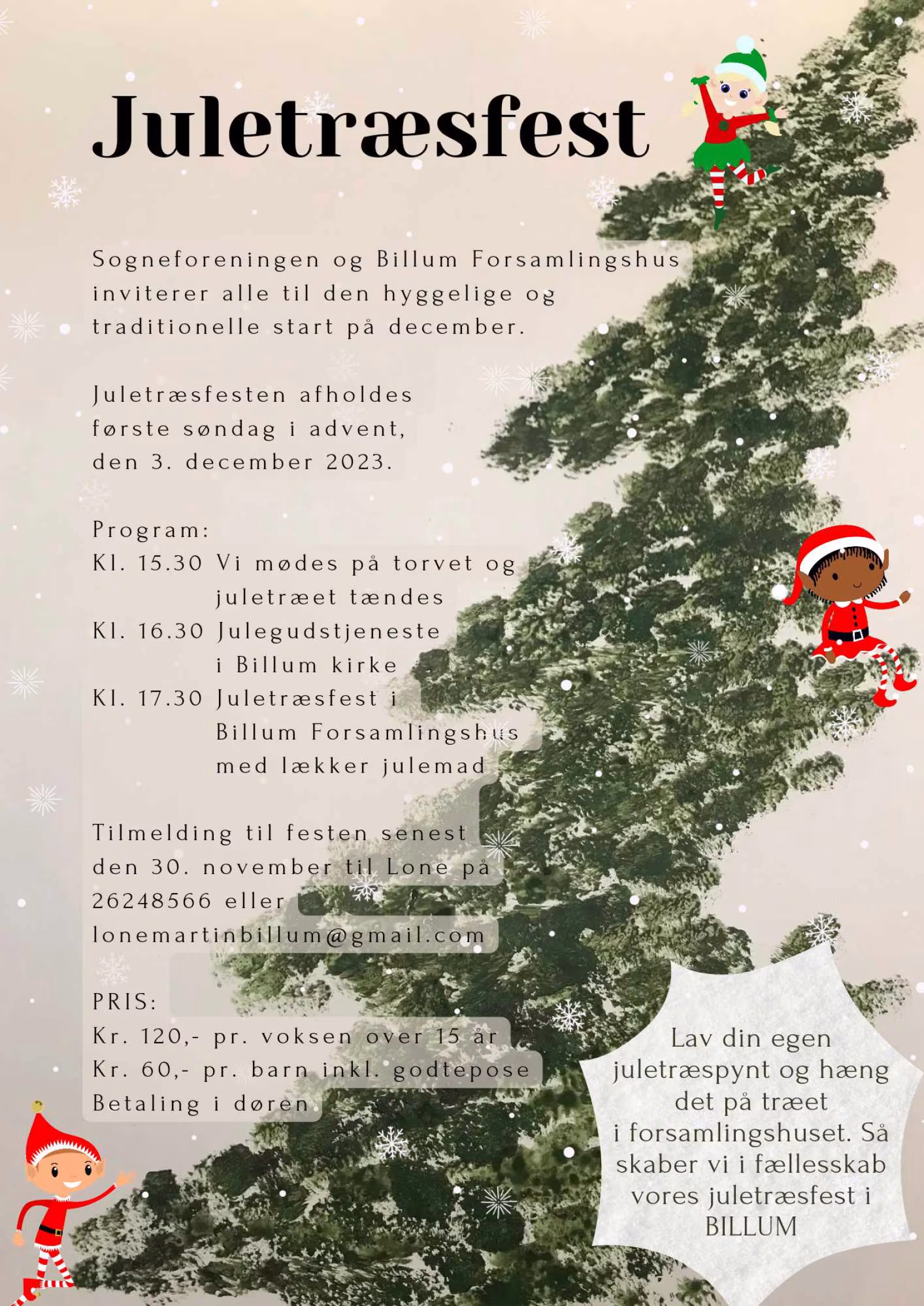 Juletræsfest i forsamlingshuset