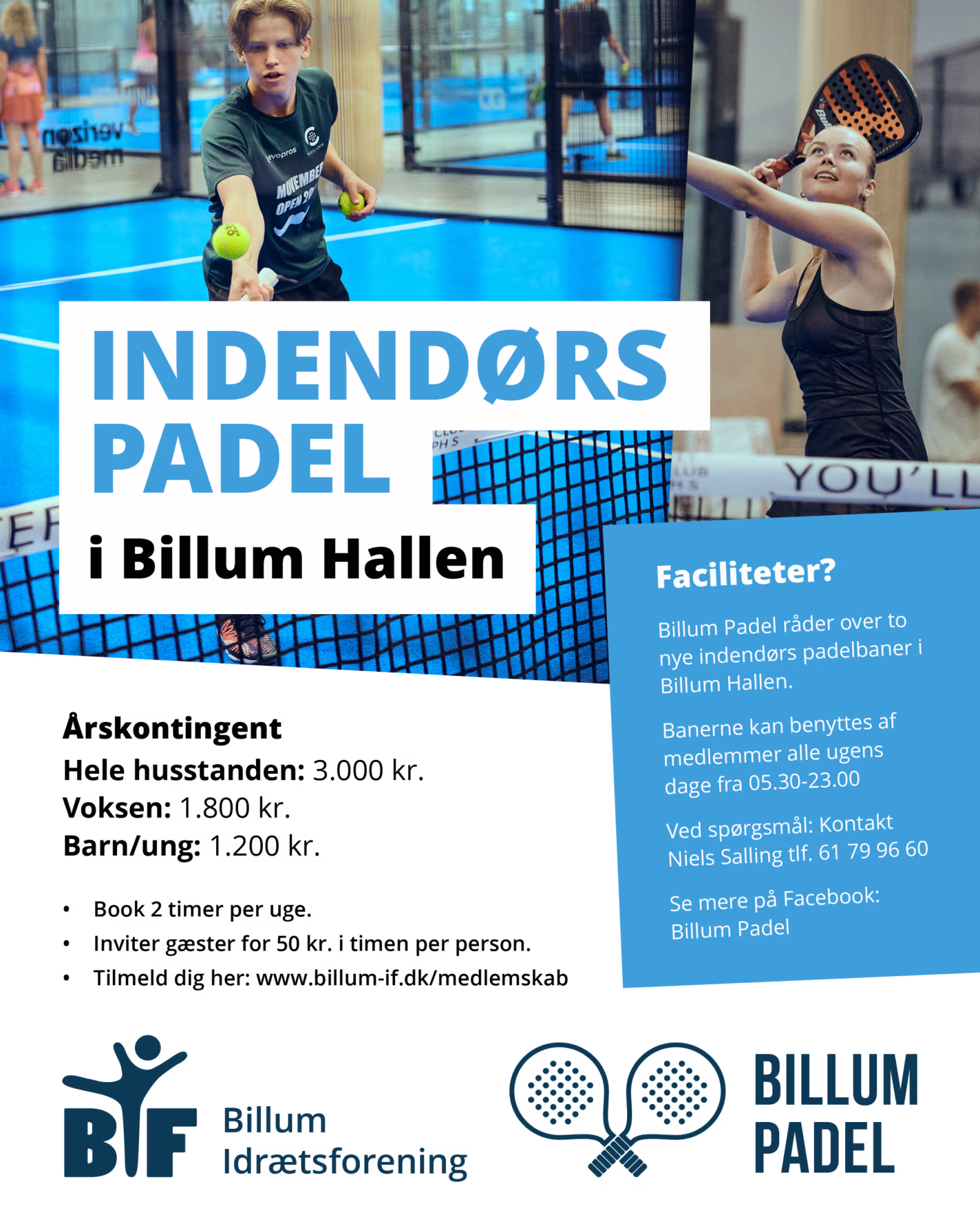 Indendørs padel i Billum Hallen
