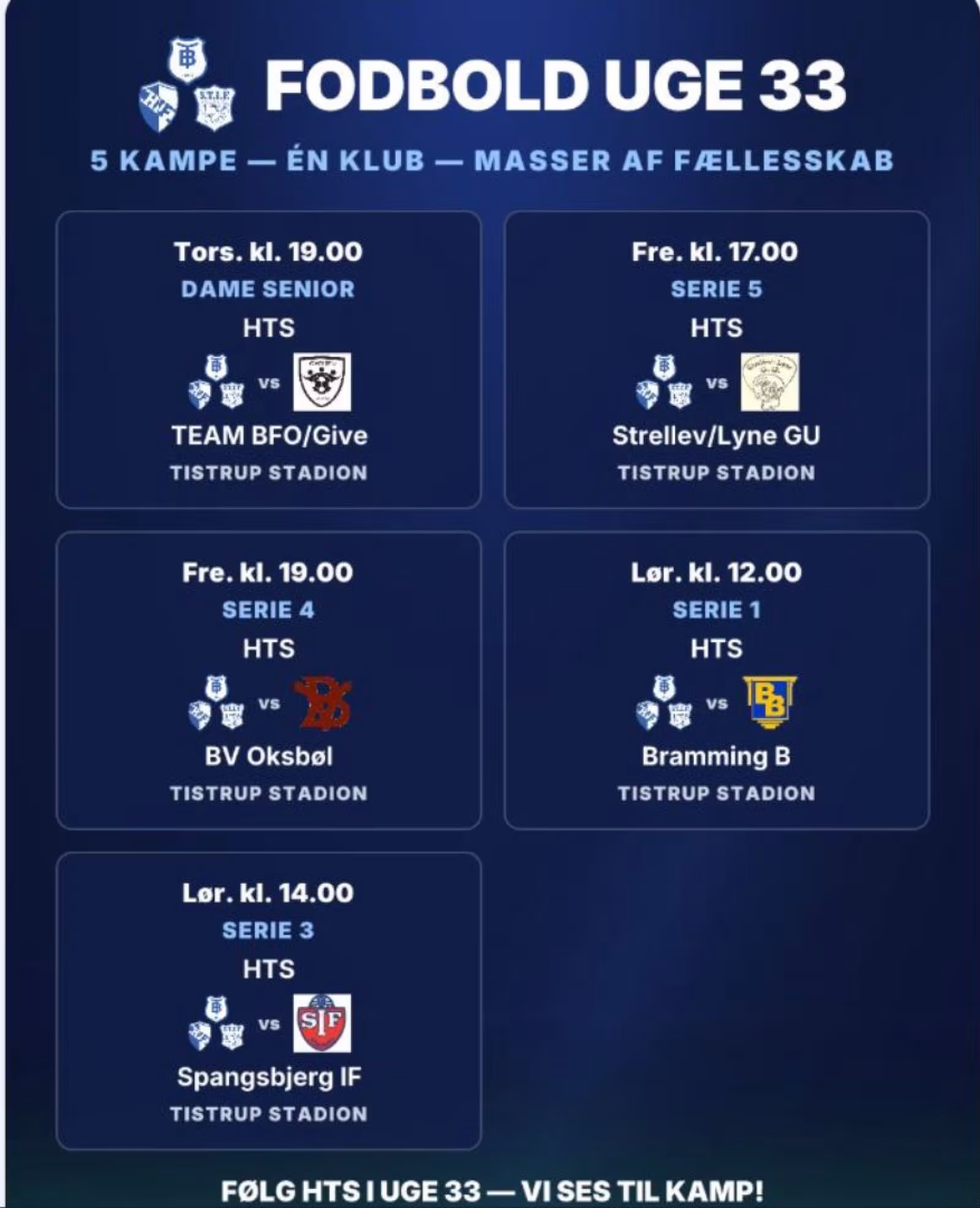 HTS Fodboldkampe i uge 33