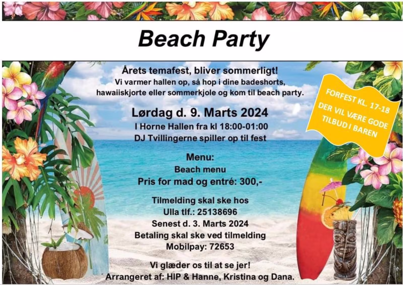 Beach Party i Horne Hallen.