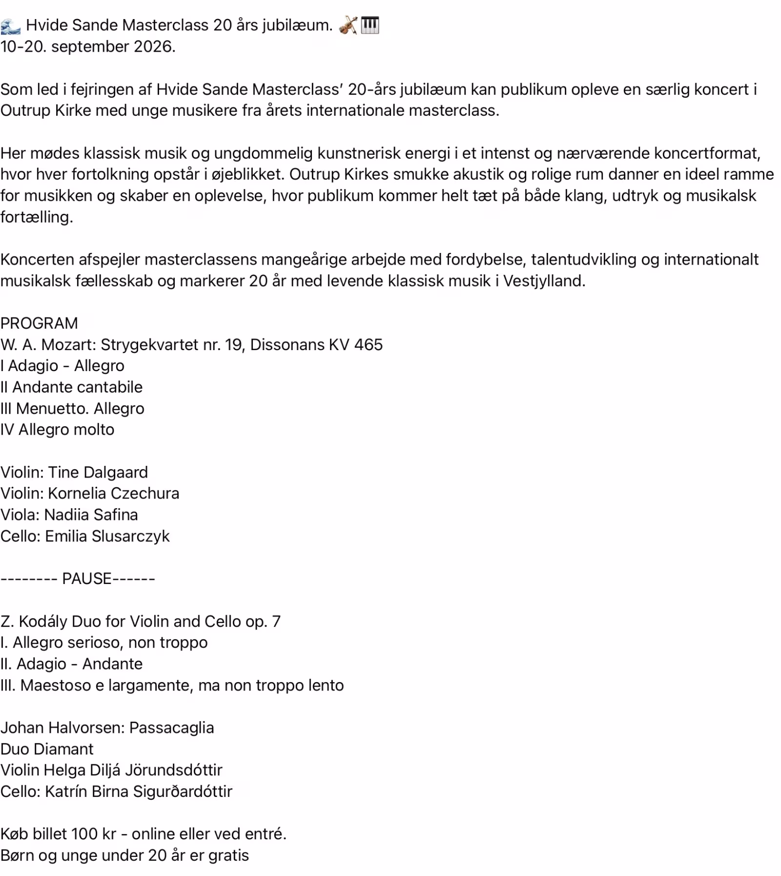 Masterclass fejrer 20-års jubilæum