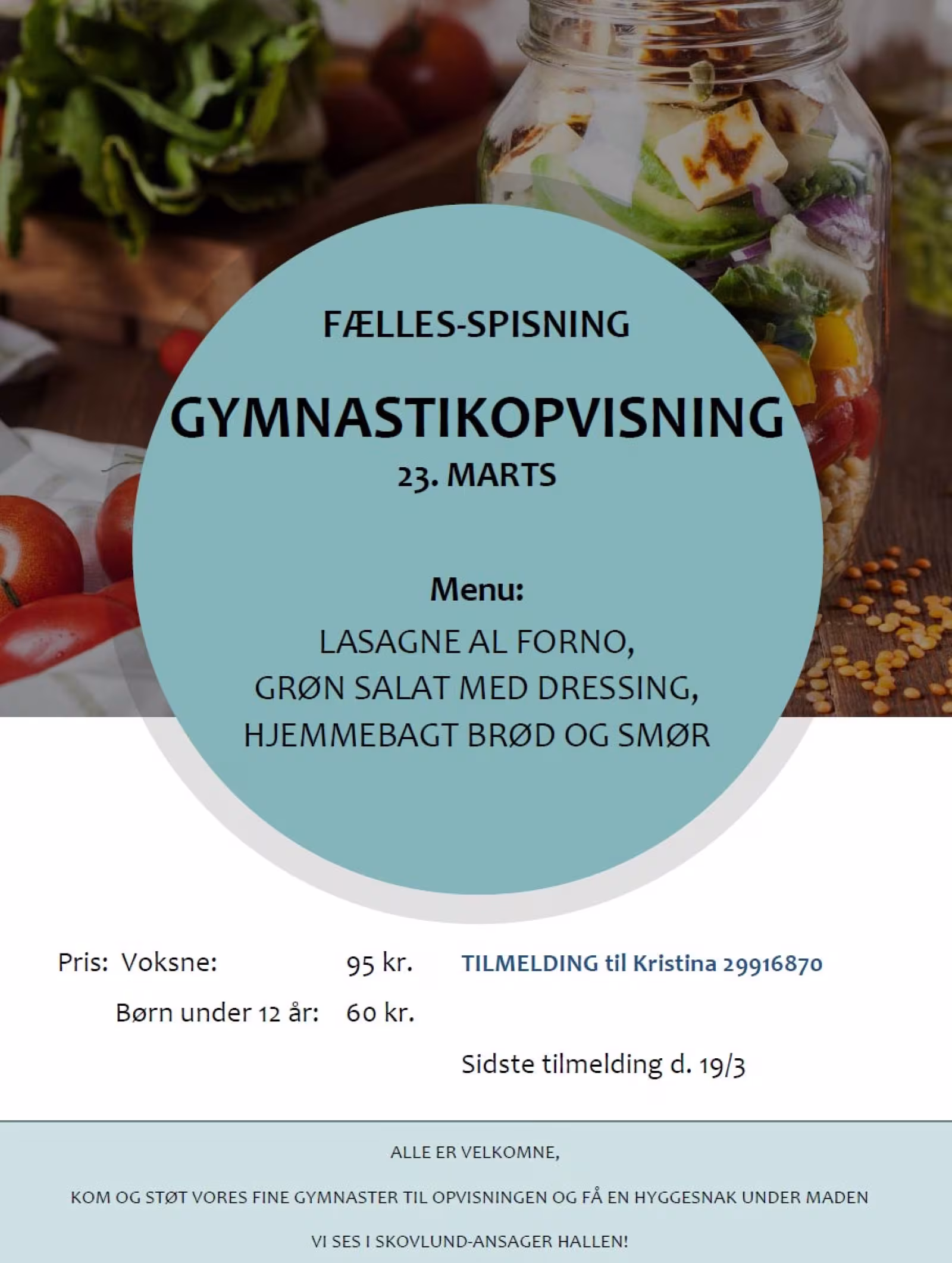 Fællesspisning med gymnastikopvisning