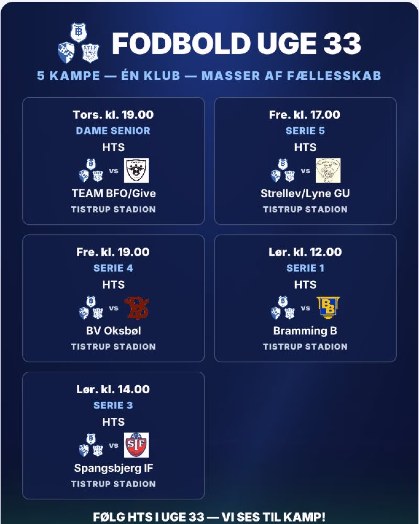 HTS Fodboldkampe i uge 33