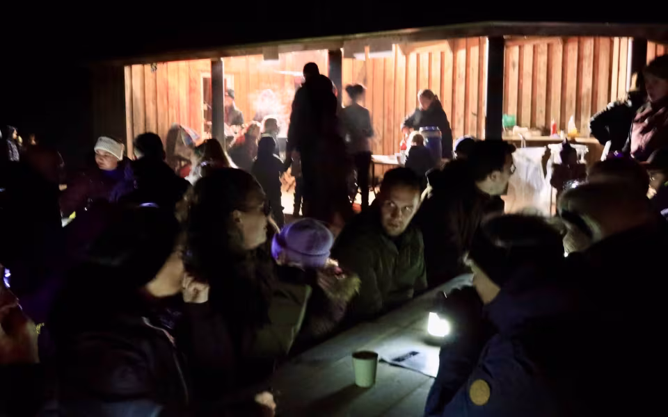 Mørkegåtur og hygge ved børnehaven