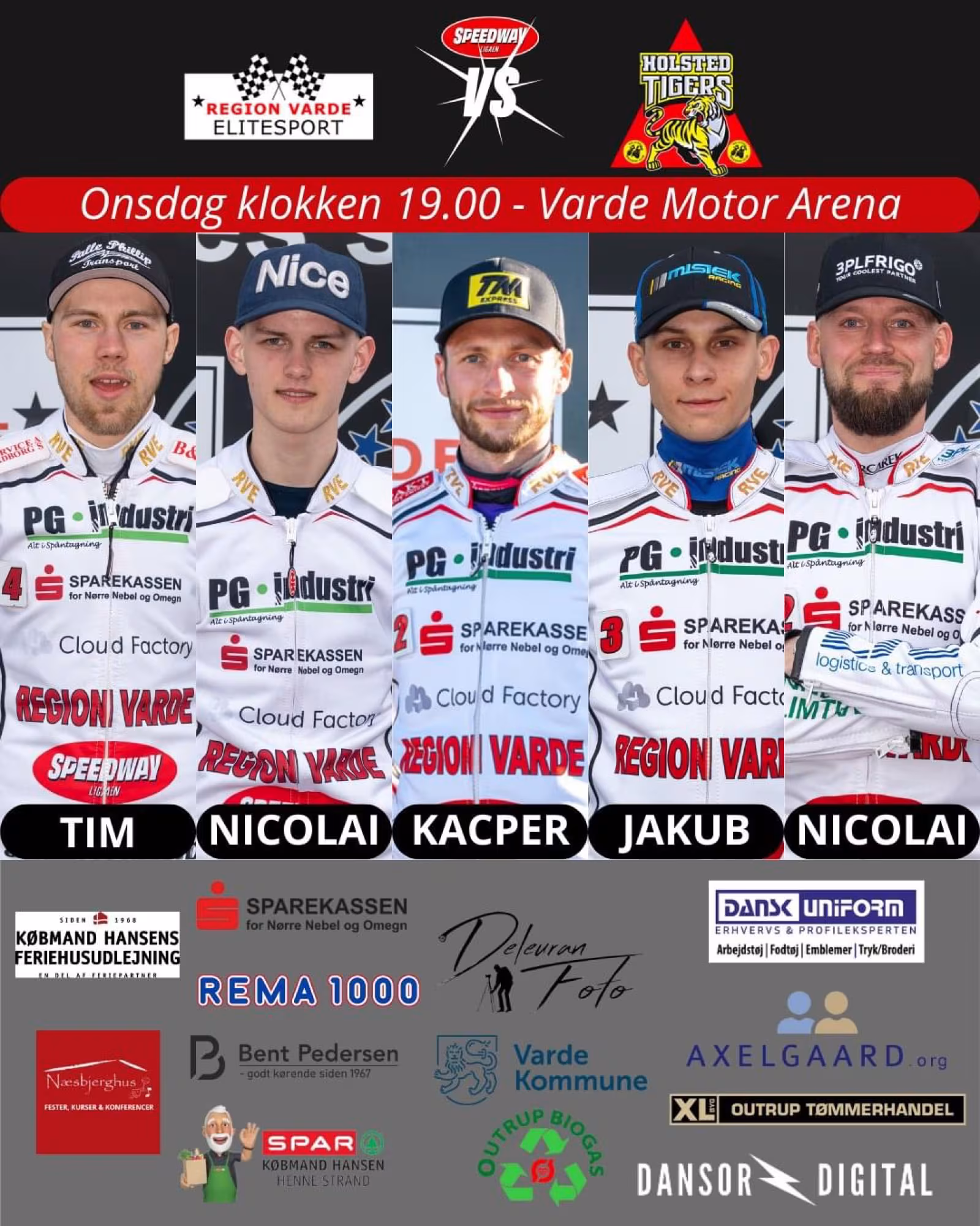 Speedway Onsdag er aflyst på grund af regnvejr