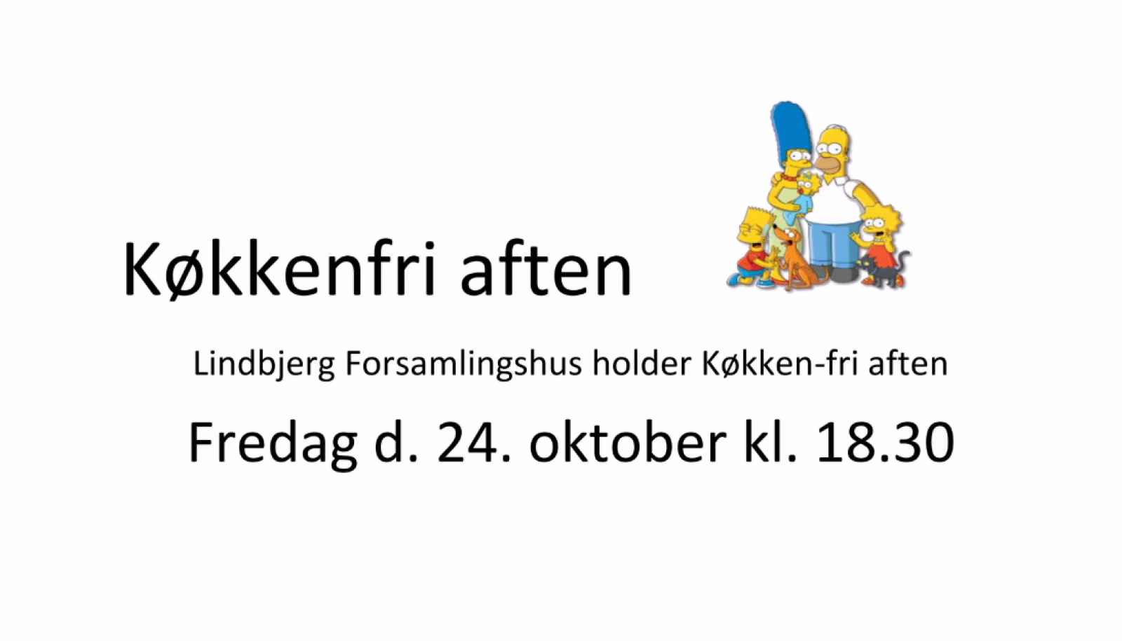 Lindbjerg Forsamlingshus holder Køkken-fri aften