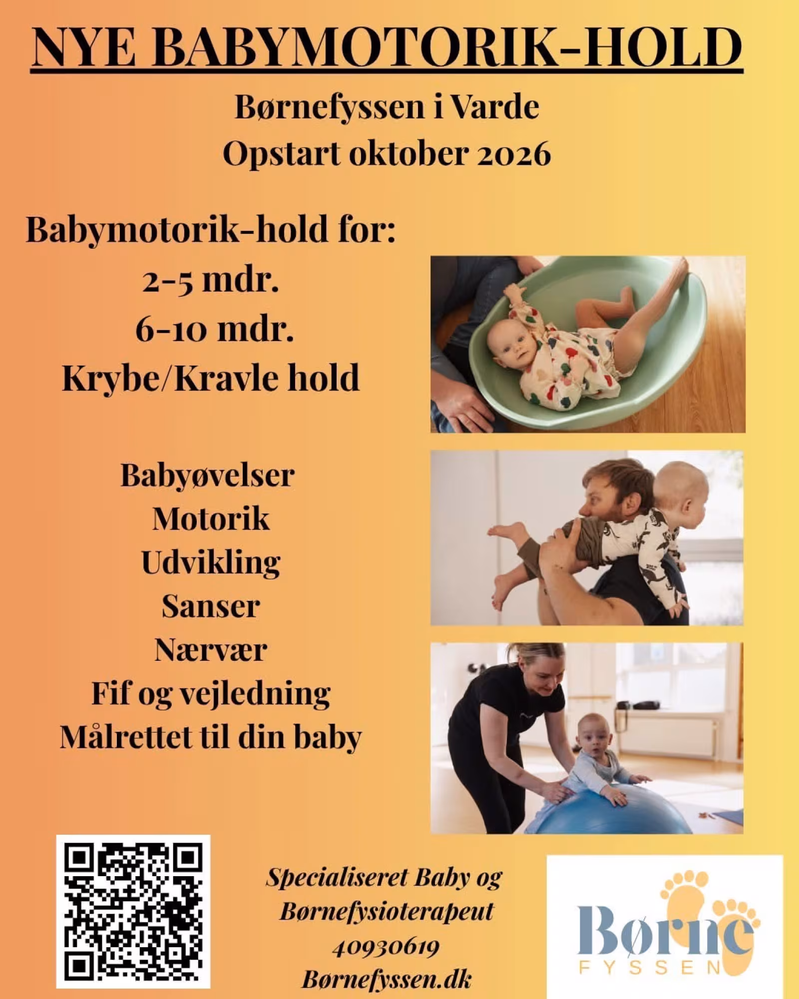 Børnefyssen starter babymotorikhold i Varde i uge 44