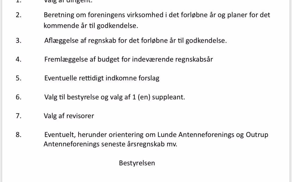 Generalforsamling i Outrup-Lunde Net