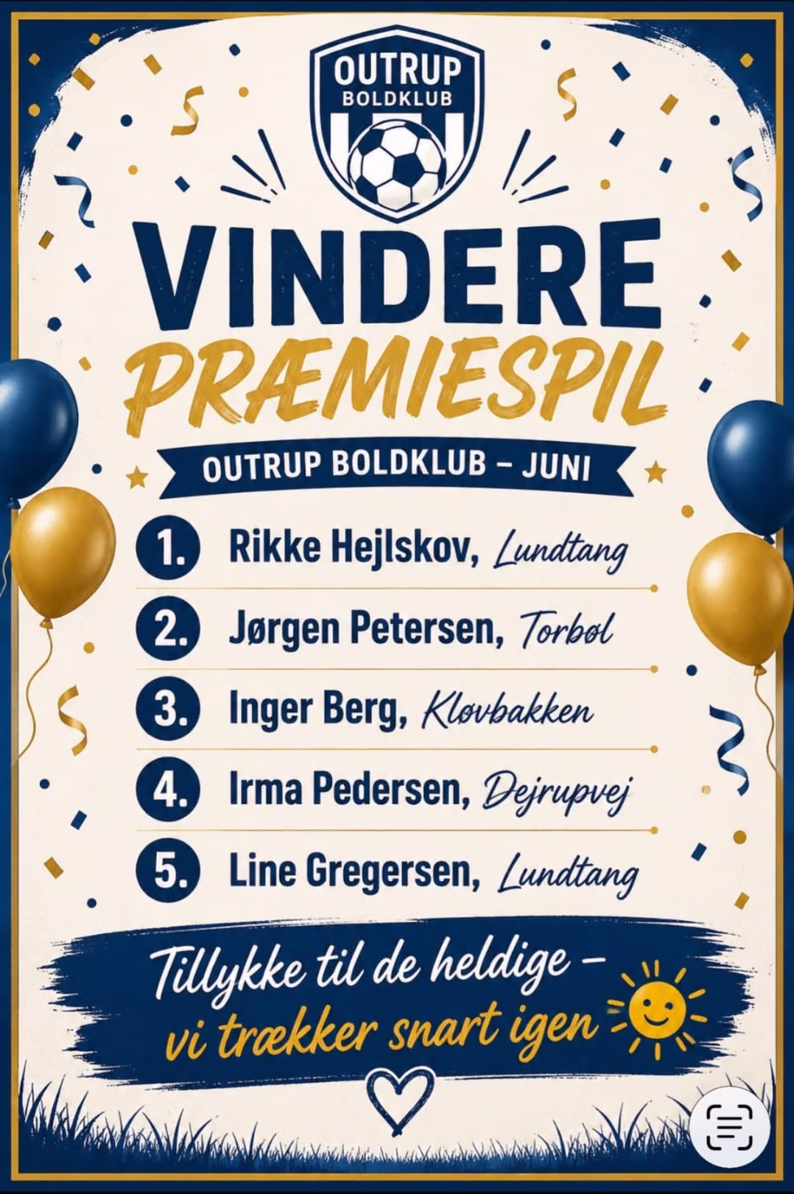 Heldige vindere i Outrup