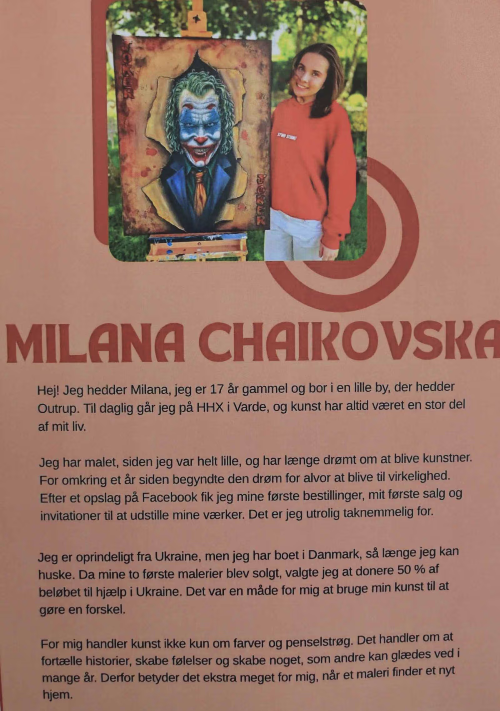 Ung kunstner maler med hjertet