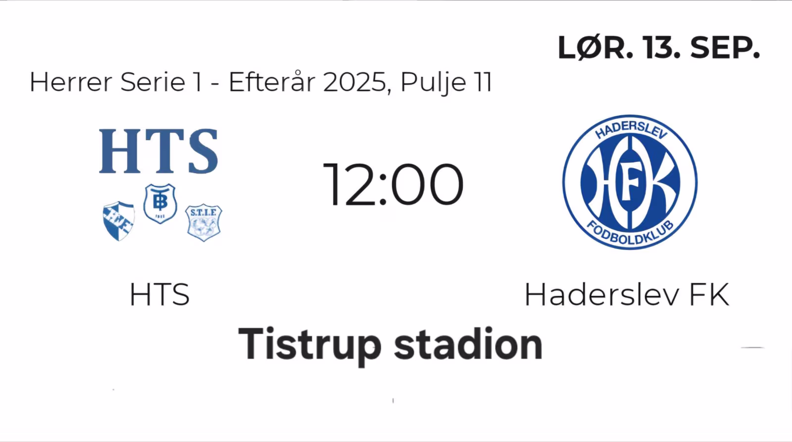 Serie 1 fodbold. HTS møder Haderslev FK