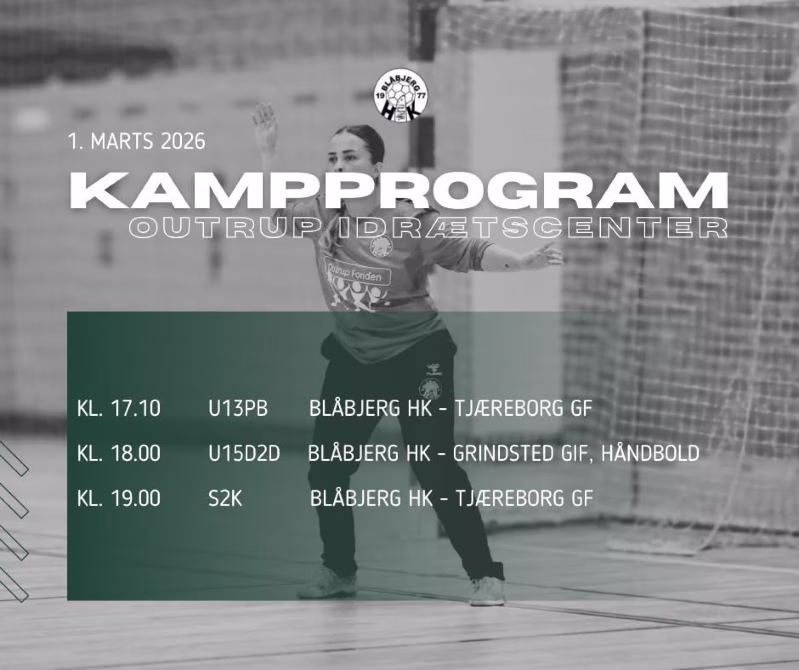 Kampprogram 1. marts 2026