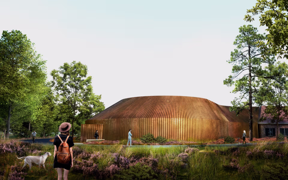 Rendering af museet FLUGT (computertegning)