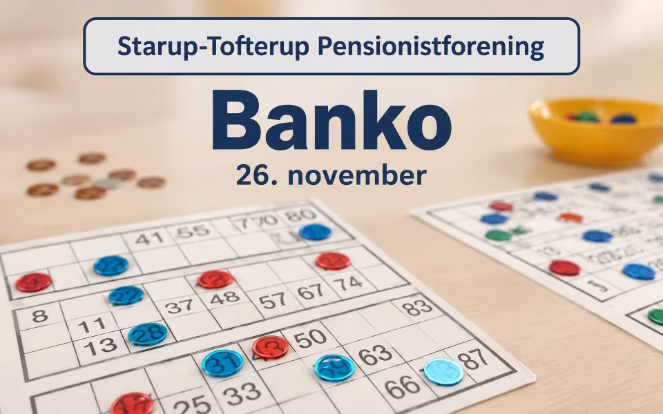 Banko 26. november Starup-Tofterup Pensionistforening
