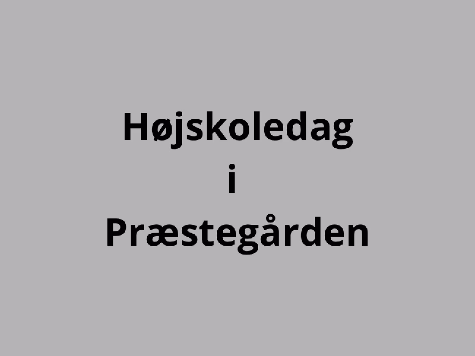 Højskoledag i Præstegården