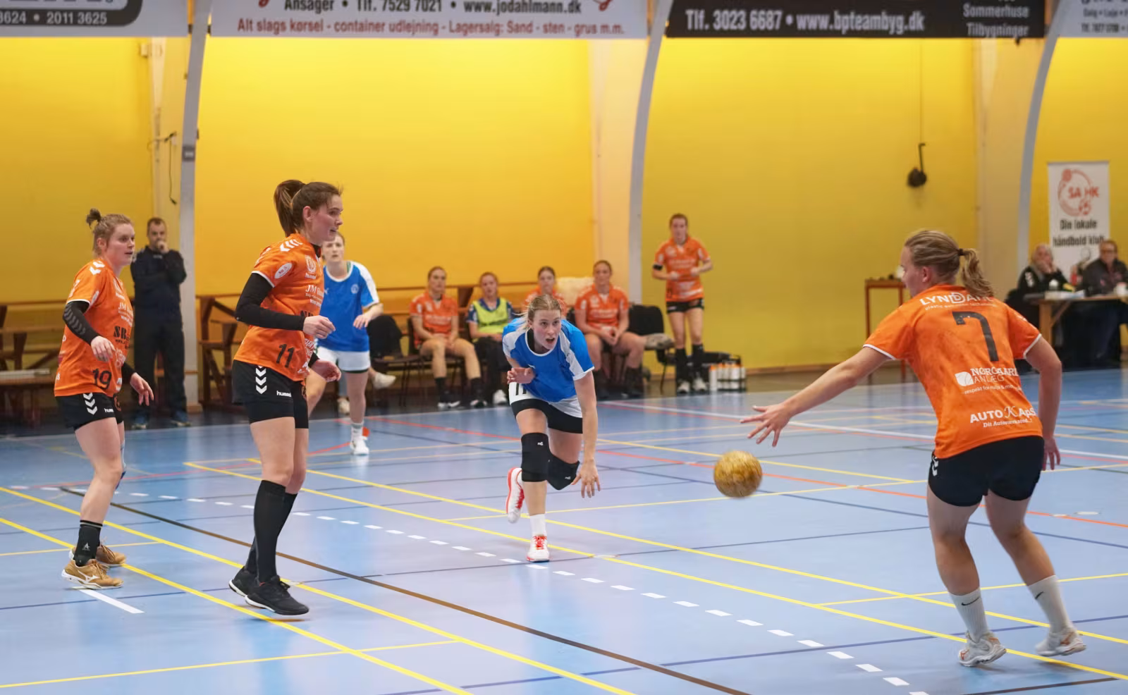 Fra kampen den 30. januar 2022 i Skovlund-Ansager Hallen hvor SAHK 3. division damer vandt 27-16 over Vorup