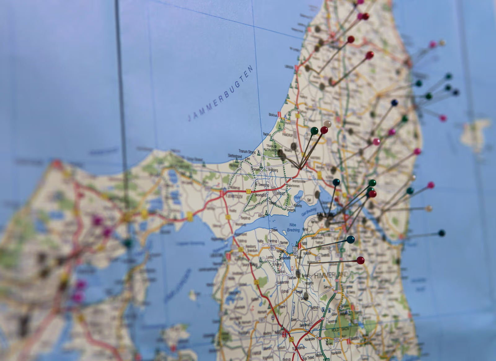 Kortnåle som markering af hvor Mariefestivalens gæster kommer fra
