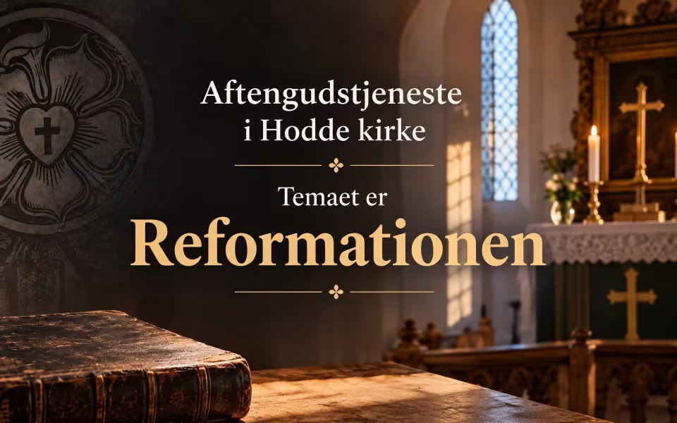 Fyraftengudstjeneste i Hodde kirke med temaet Reformationen.