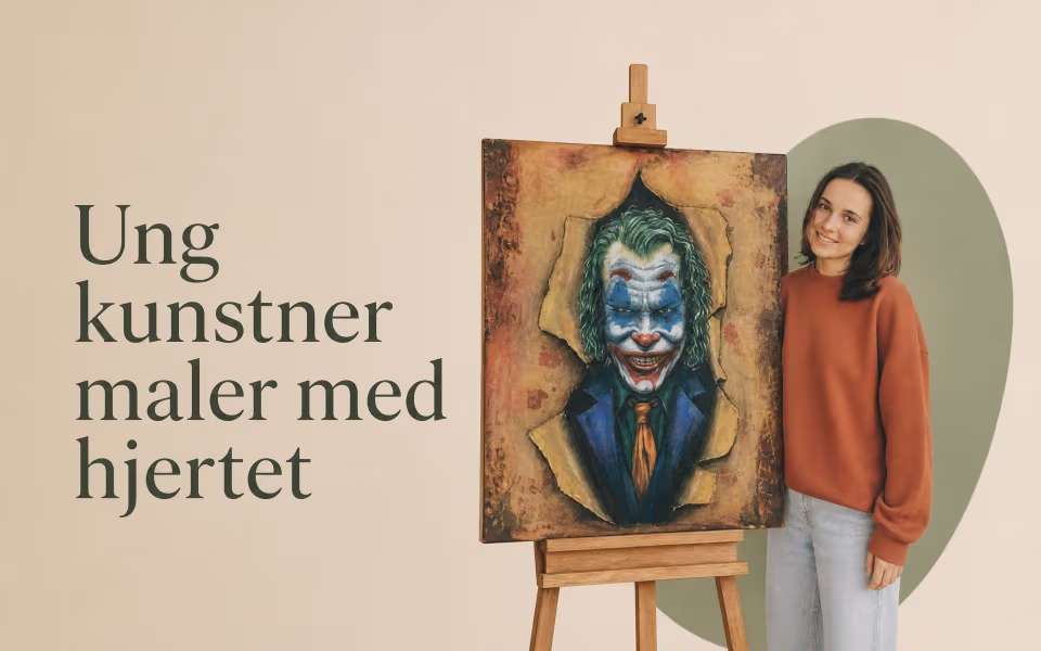Ung kunstner maler med hjertet