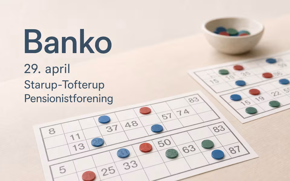 Banko 29. april Starup-Tofterup Pensionistforening