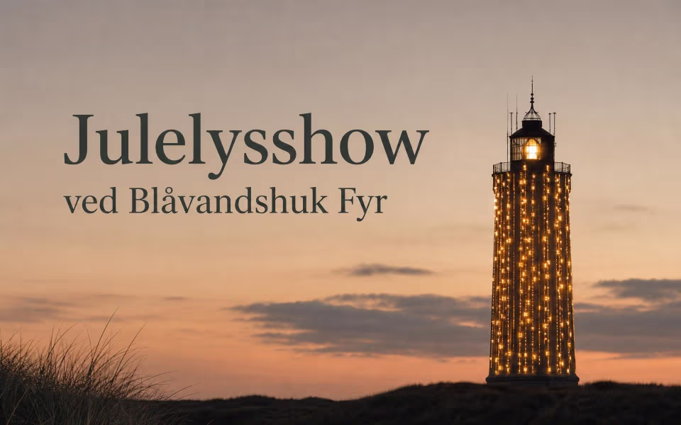 Julelysshow ved Blåvandshuk Fyr