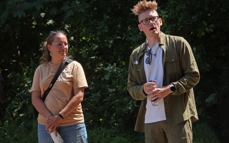 Naturformidlerne Sara Kande og Jens Thorving Andersen