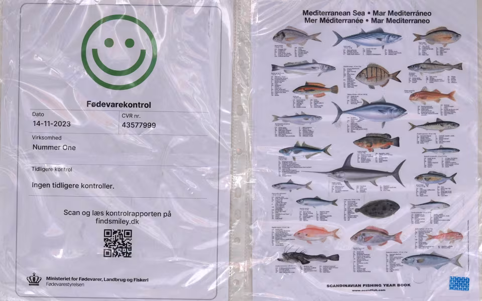 Rael Madi's fiskebil parkeret mellem Min Købmand og Ansager Kirke, et ugentligt onsdagsmarked for friske fisk og skaldyr i byens hjerte