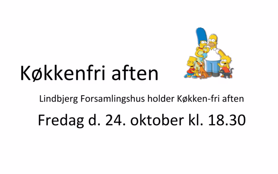 Lindbjerg Forsamlingshus holder Køkken-fri aften