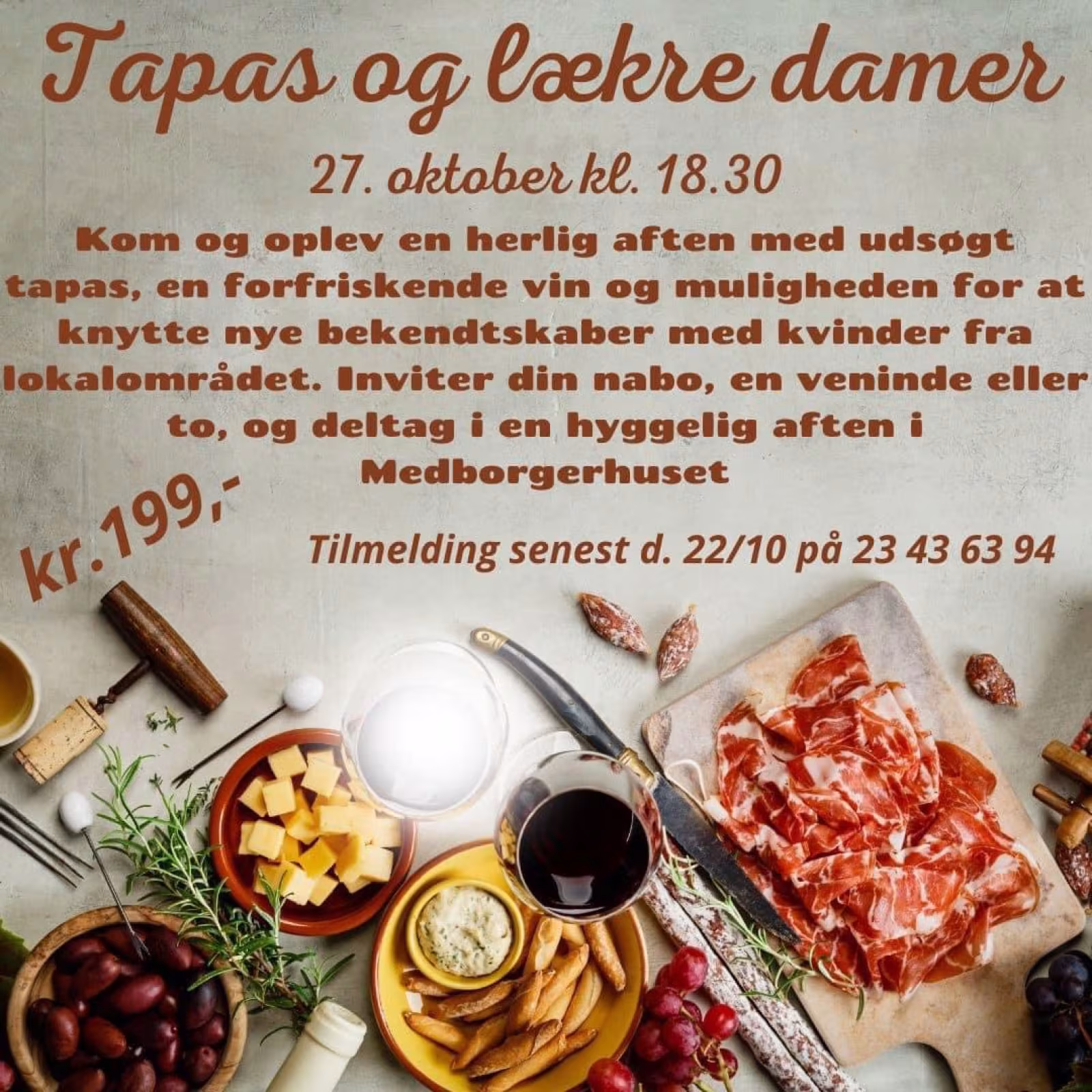 Tapas og lækre Damer- i Medborgerhuset Nordenskov