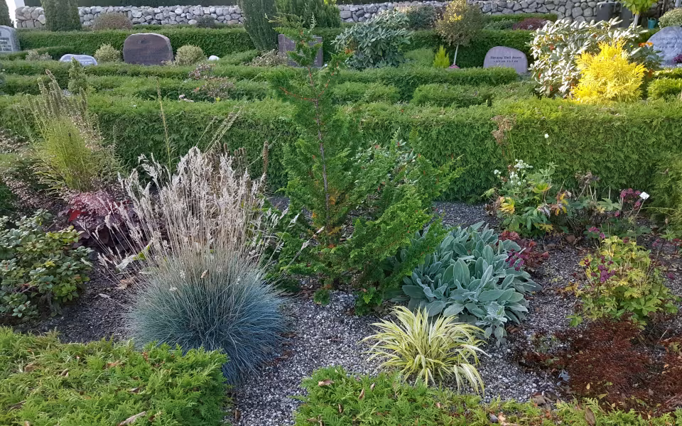 En ændret begravelseskultur med færre kister og flere urner betyder mindre pladsbehov. På Nr. Omme kirkegård er der etableret en sansehave for de levende på de ubenyttede grave. Alternativet til sansehaven ville være tomme gravsteder med græs, grus eller jord. Med sansehaven er kirkegården meget mere spændende at besøge.
