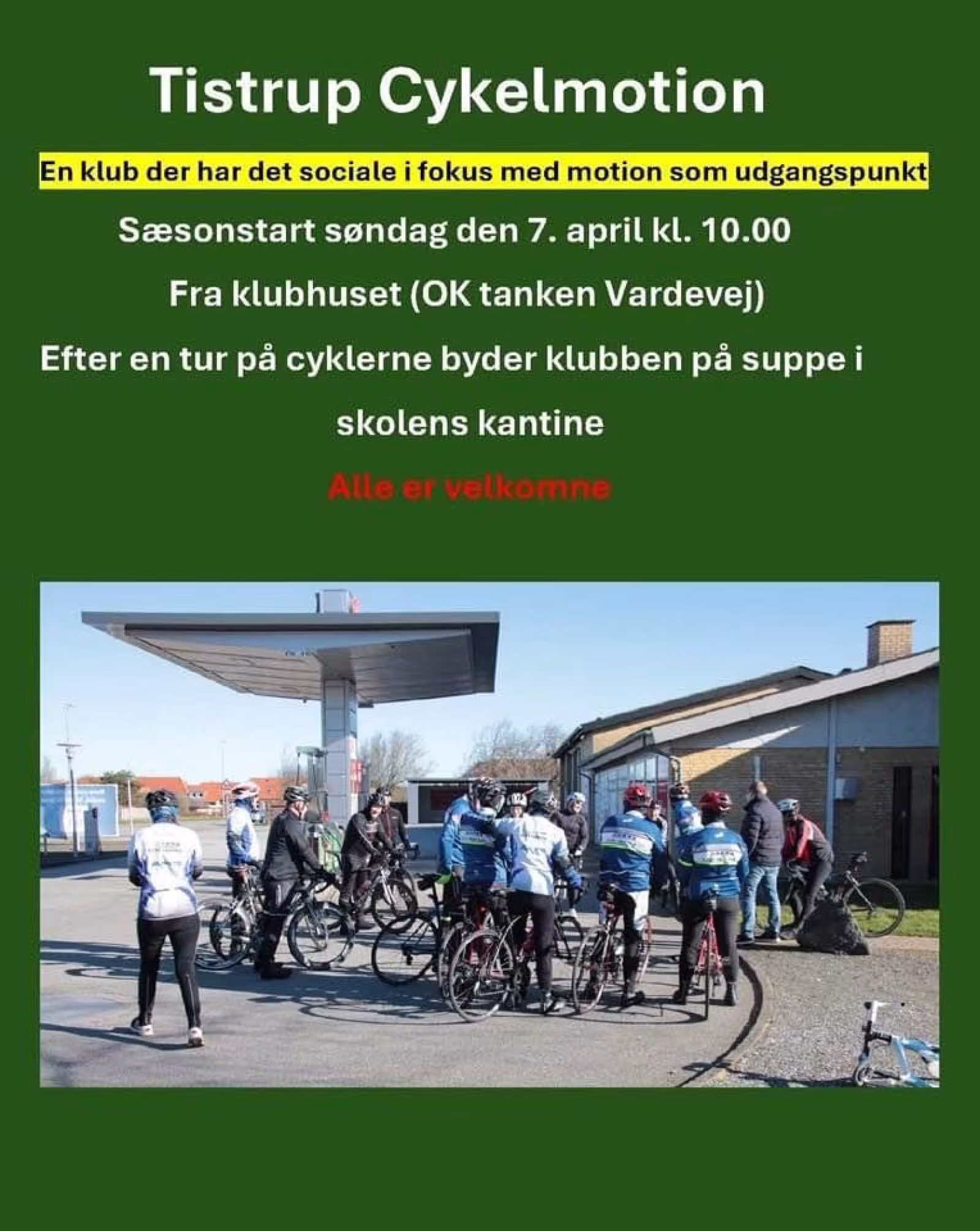 Sæsonstart Tistrup. Cykelmotion