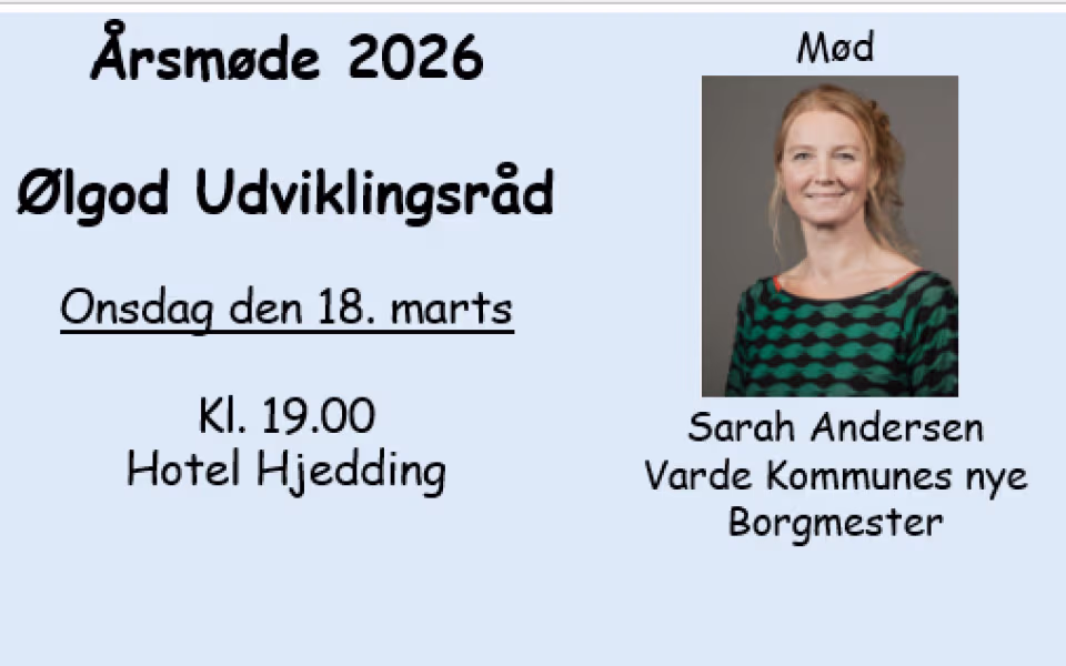 Årsmøde Ølgod Udviklingsråd, indlæg ved Borgmester Sarah Andersen