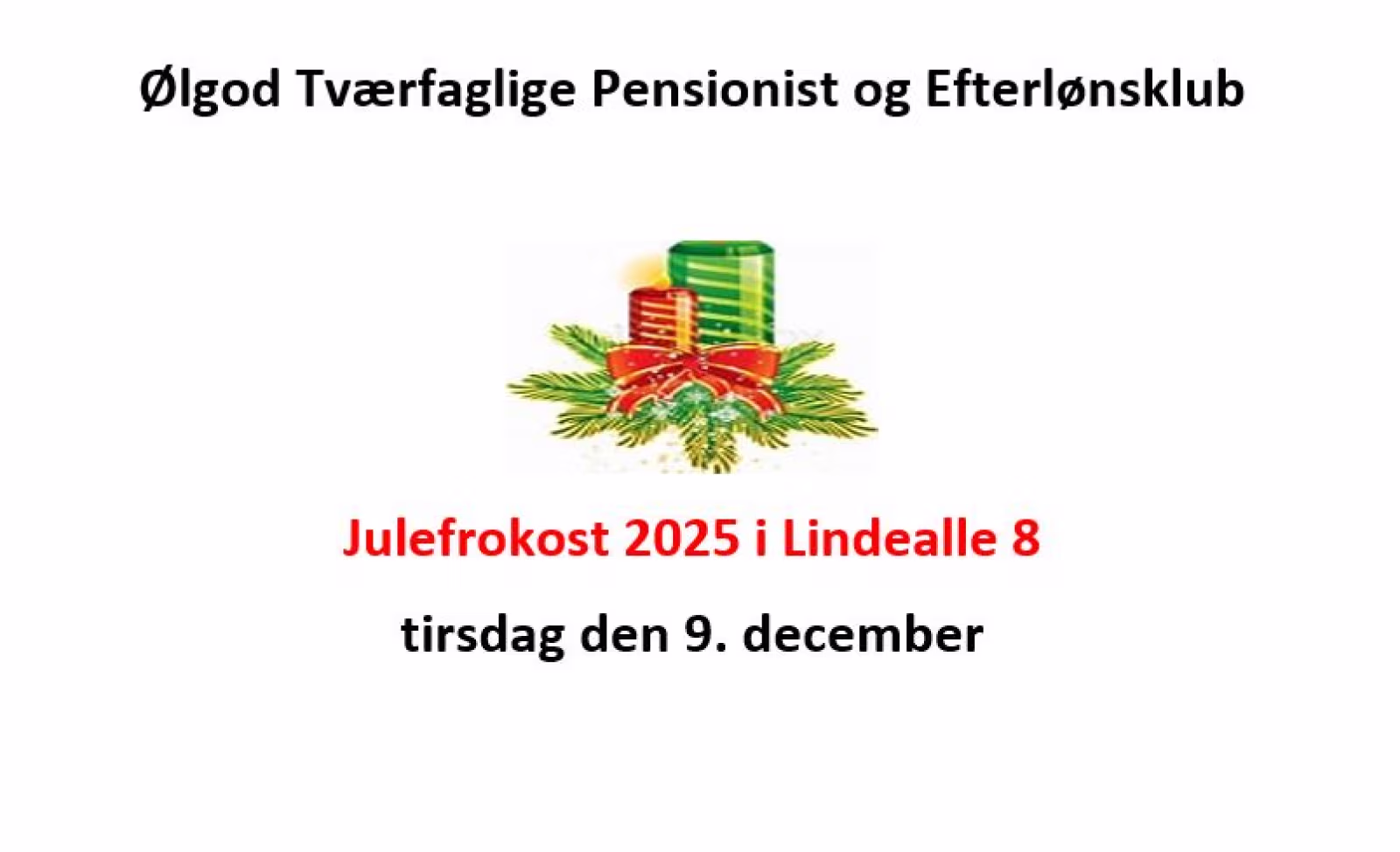 Julefrokost - Ølgod Tværfaglige Pensionist og Efterlønsklub