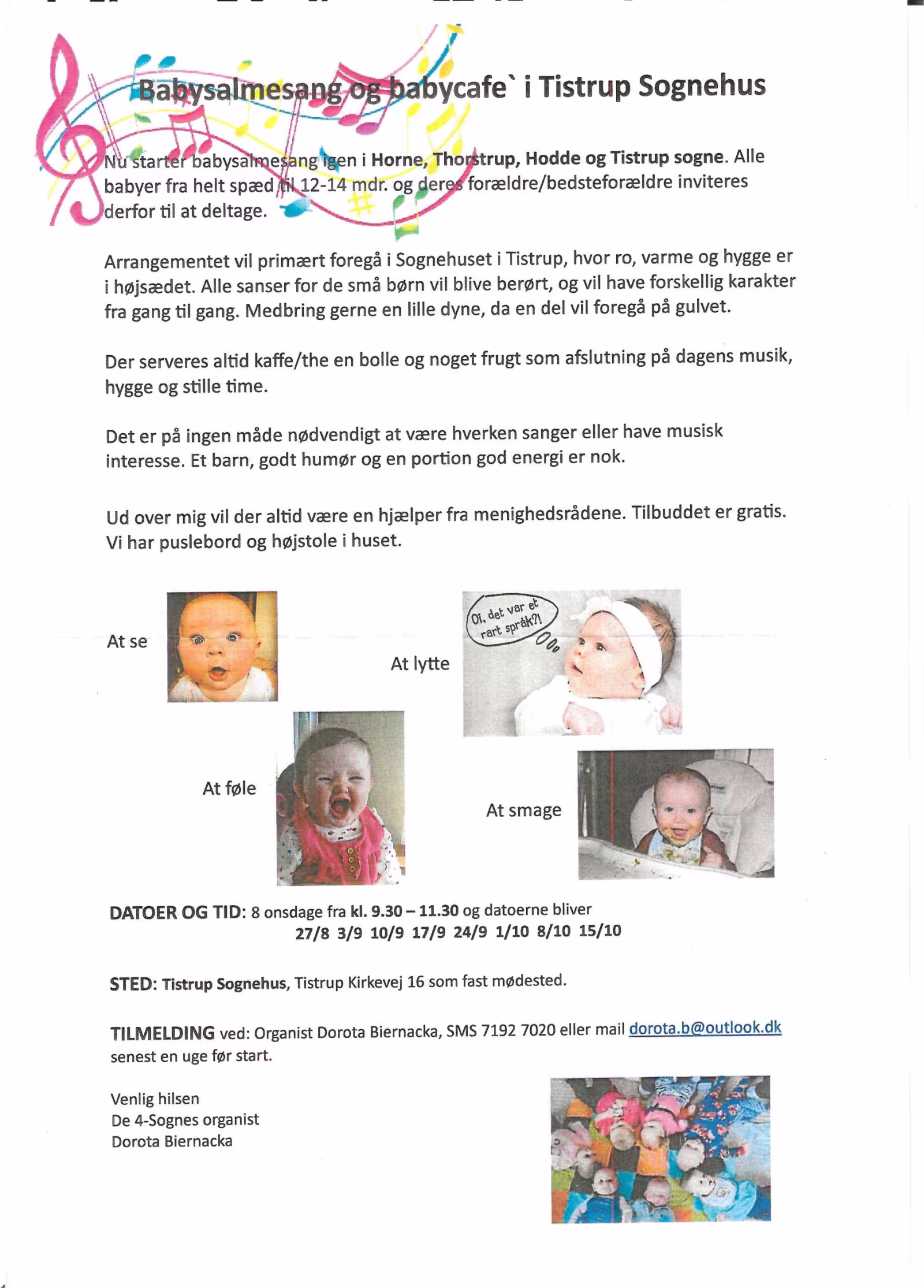 Babysalmesang og babycafe i Tistrup Sognehus