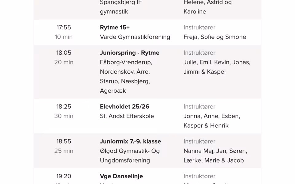 Gymnastikopvisning område Varde