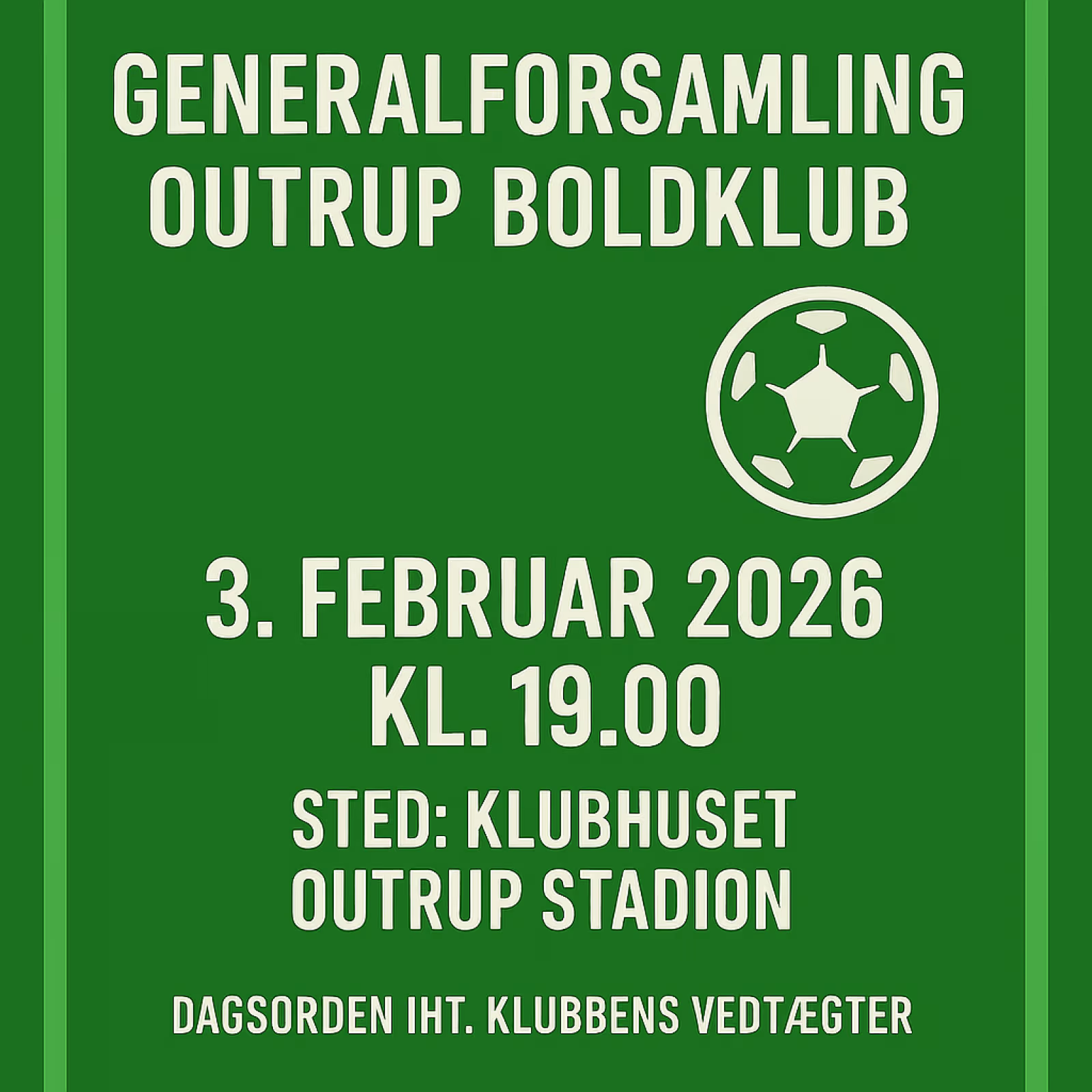 Generalforsamling Outrup Boldklub