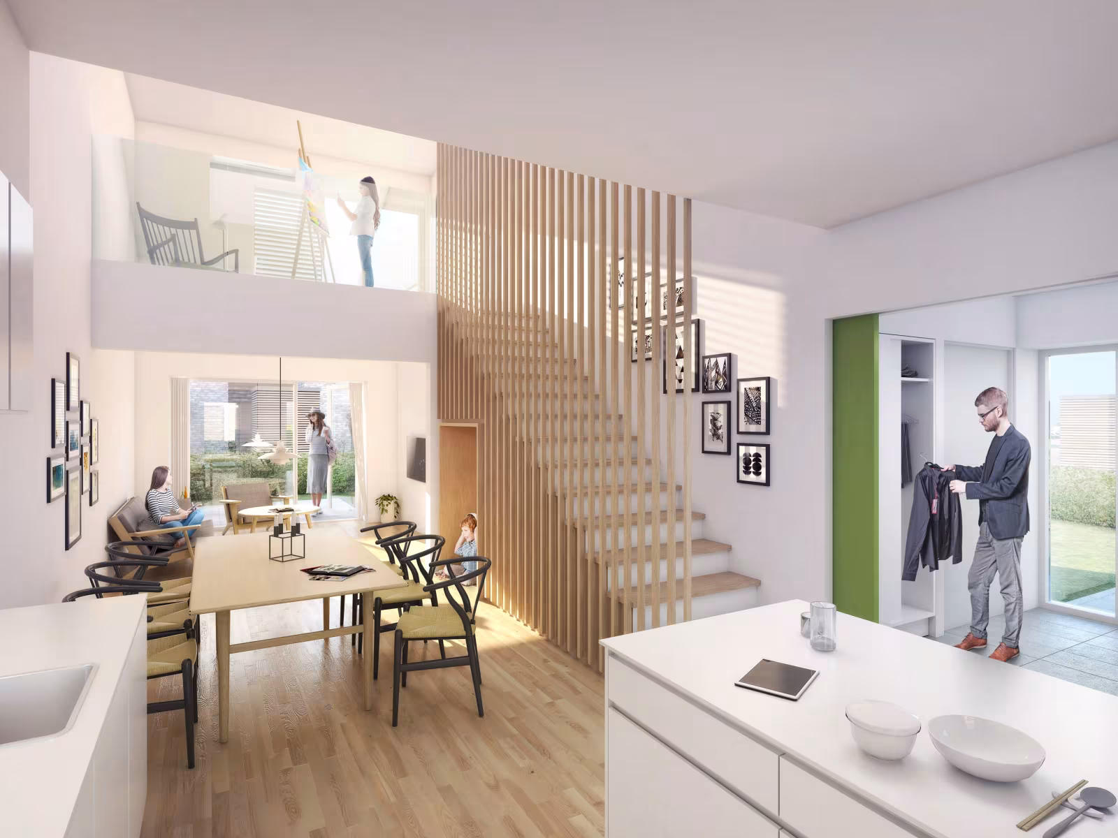 Et blik ind i en af de store boliger på 104 m2, som Alfabo bygger på Hejrevej. Et af Ansager Byudviklings projekter