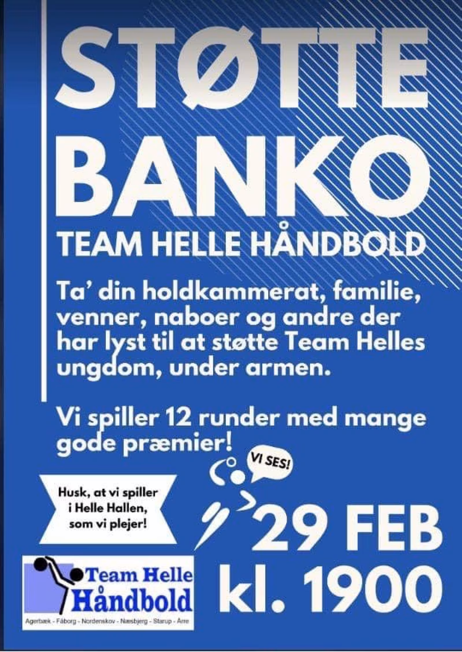 Støt ungdomshåndbold: Støttebanko i Helle Hallen