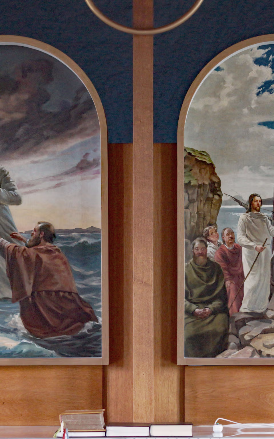 Altertavle med Jesus på vandet i Nr. Lyngvig Kirke