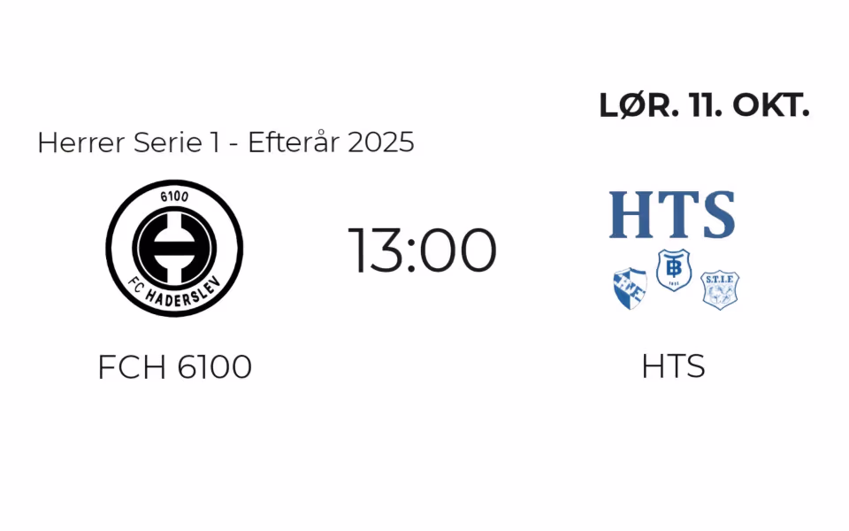 Fodbold serie 1. HTS skal en tur til Haderslev og møde FCH 6100