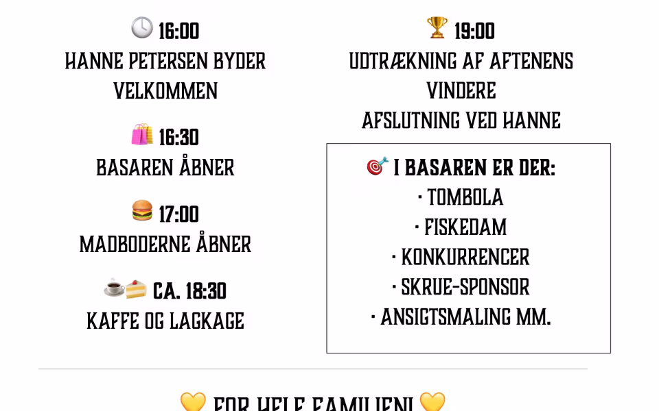Familiebasar i Ansager åbner dørene