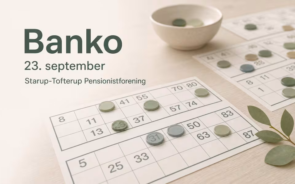 Banko 23. september Starup-Tofterup Pensionistforening