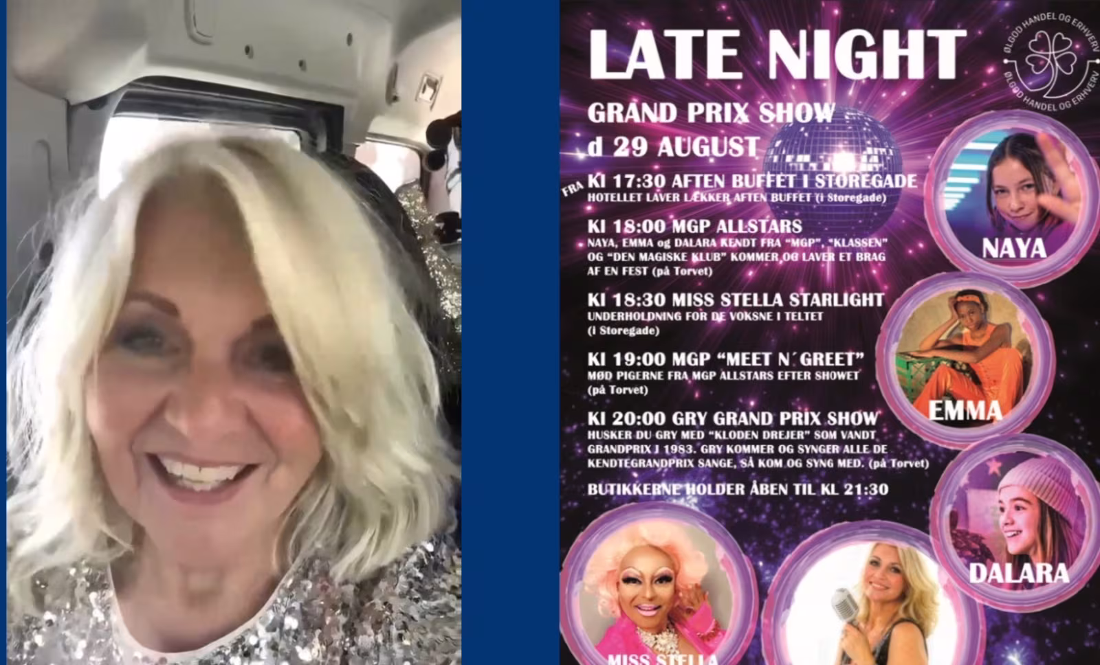 Video til Ølgod fra Gry, hun kommer til Late night i Ølgod den 29. August